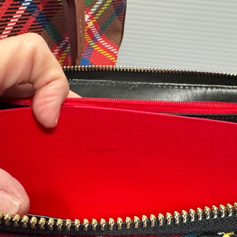 Dooney & Bourke Multicolor Plaid Tote and Wallet - Picture 14 of 16